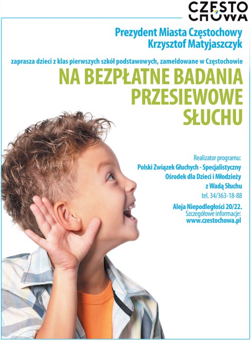 Plakat Akcji Przesiewowe Badania Słuchu